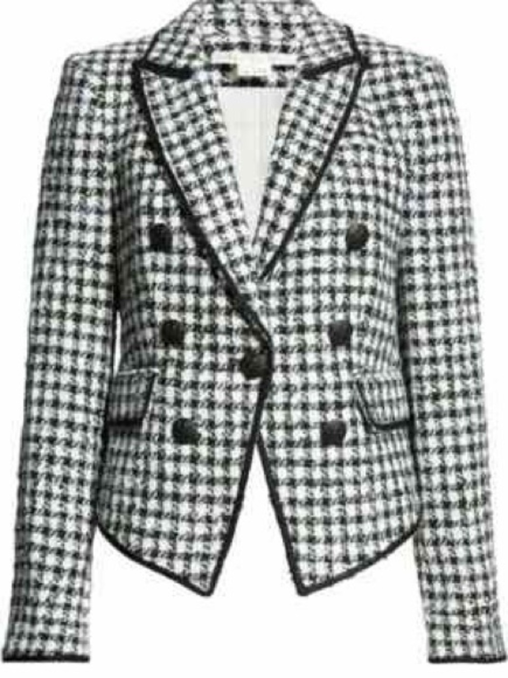Veronica Beard Diego Metallic Check Tweed Dickey Jacket Blazer Size 16 NWT